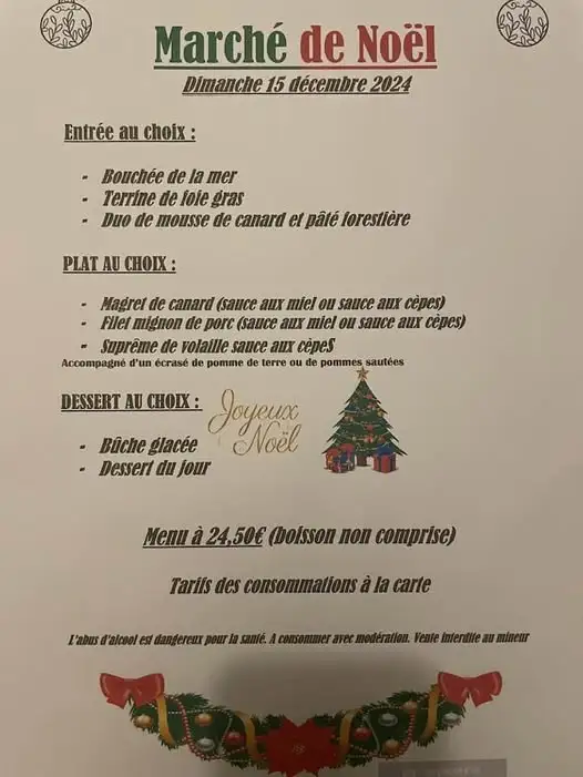 Repas du marché de Noël