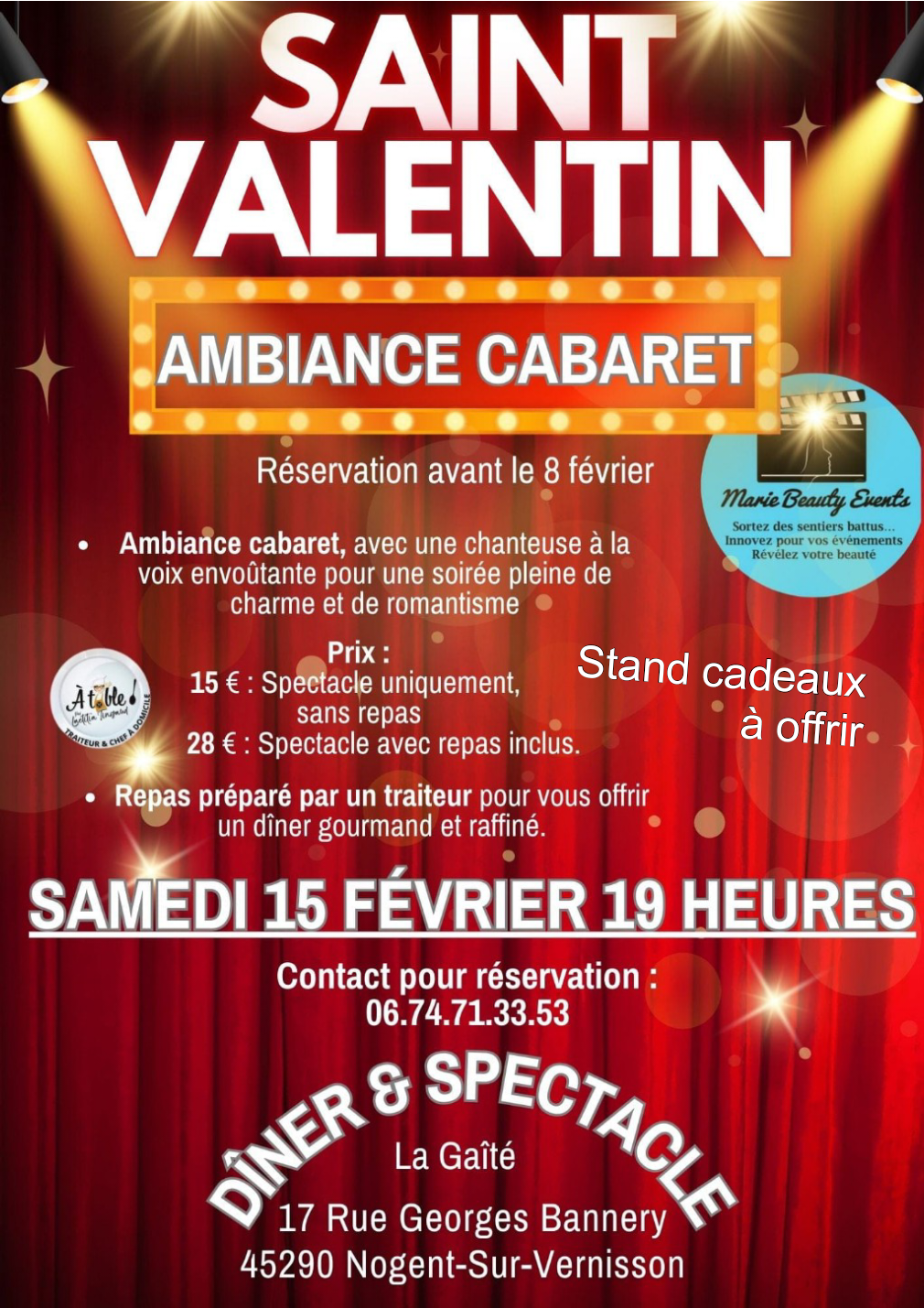 Saint Valentin Dîner & Spectacle Cabaret