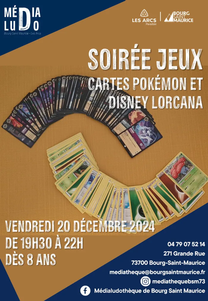 Soirée jeux Pokémon et Disney Lorcana Médialudothèque de Bourg Saint Maurice Bourg-Saint-Maurice