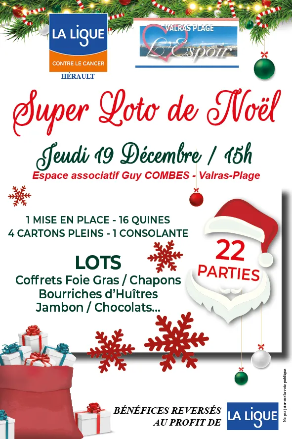 SUPER LOTO DE NOËL- ASSOCIATION L'ESPOIR