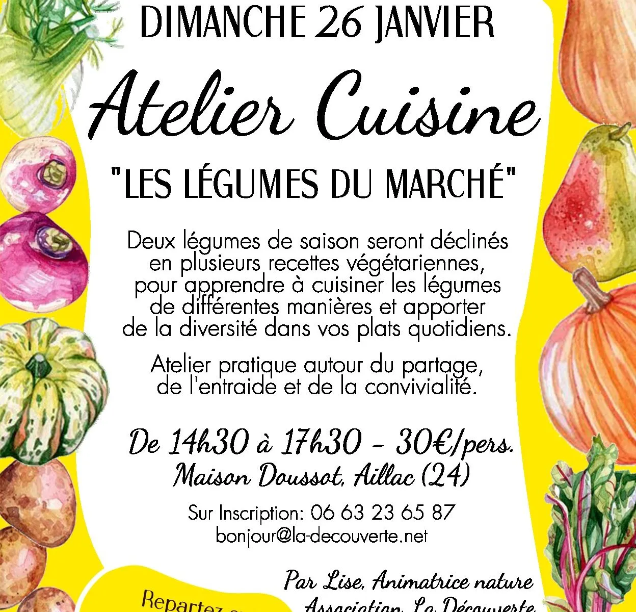 Atelier cuisine "Les légumes du marché" Aillac