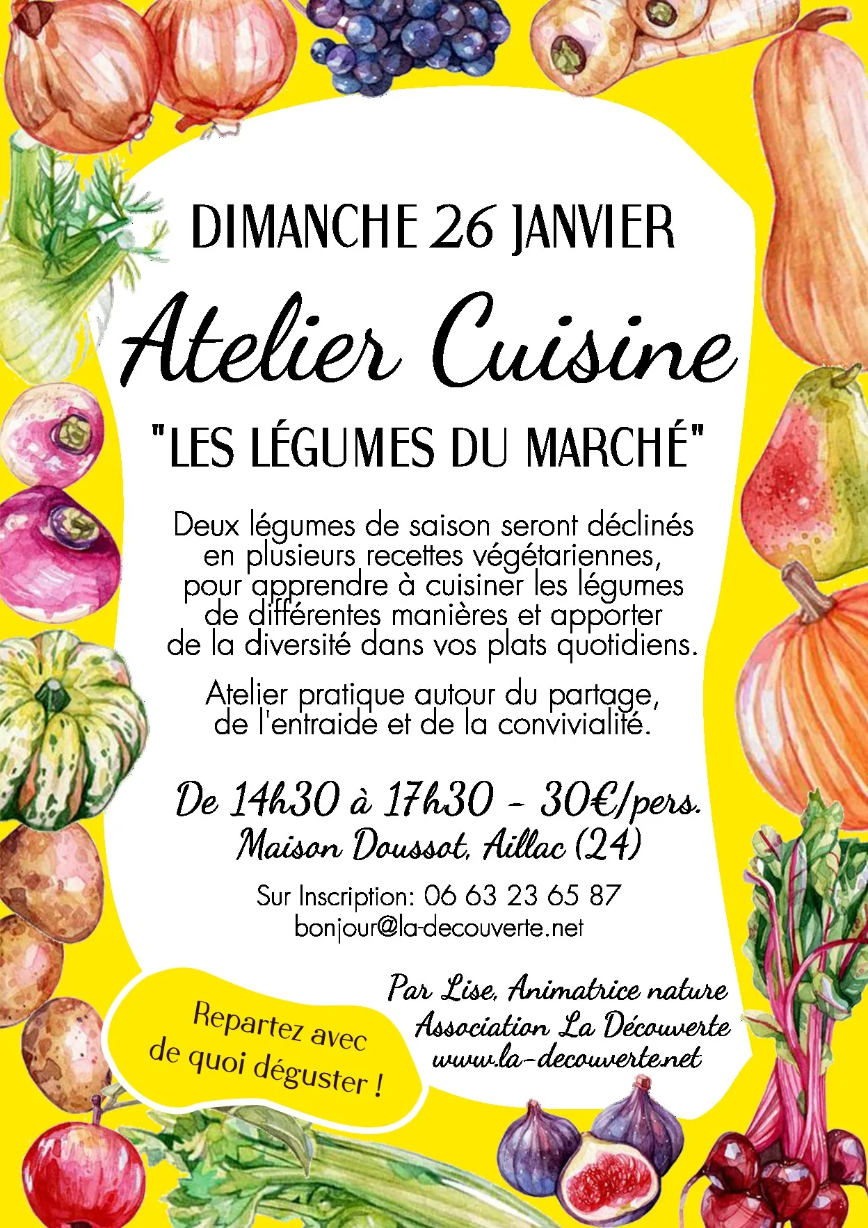 Atelier cuisine "Les légumes du marché" Aillac