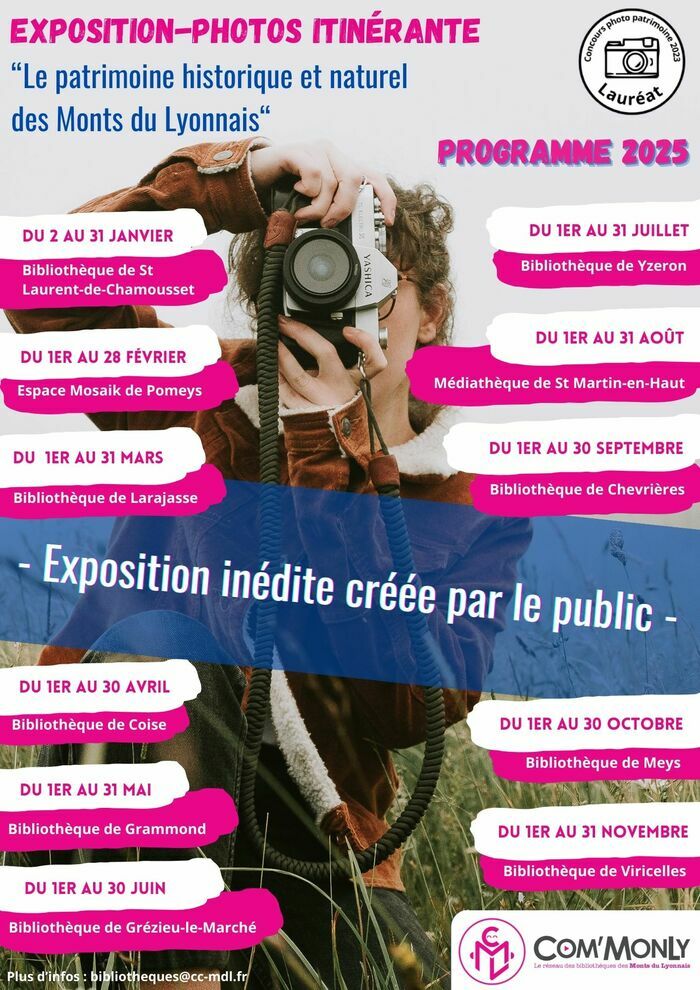 Exposition-photos "Le Patrimoine historique et naturel des Monts du Lyonnais" programme 2025 Communauté de communes des Monts du Lyonnais Pomeys