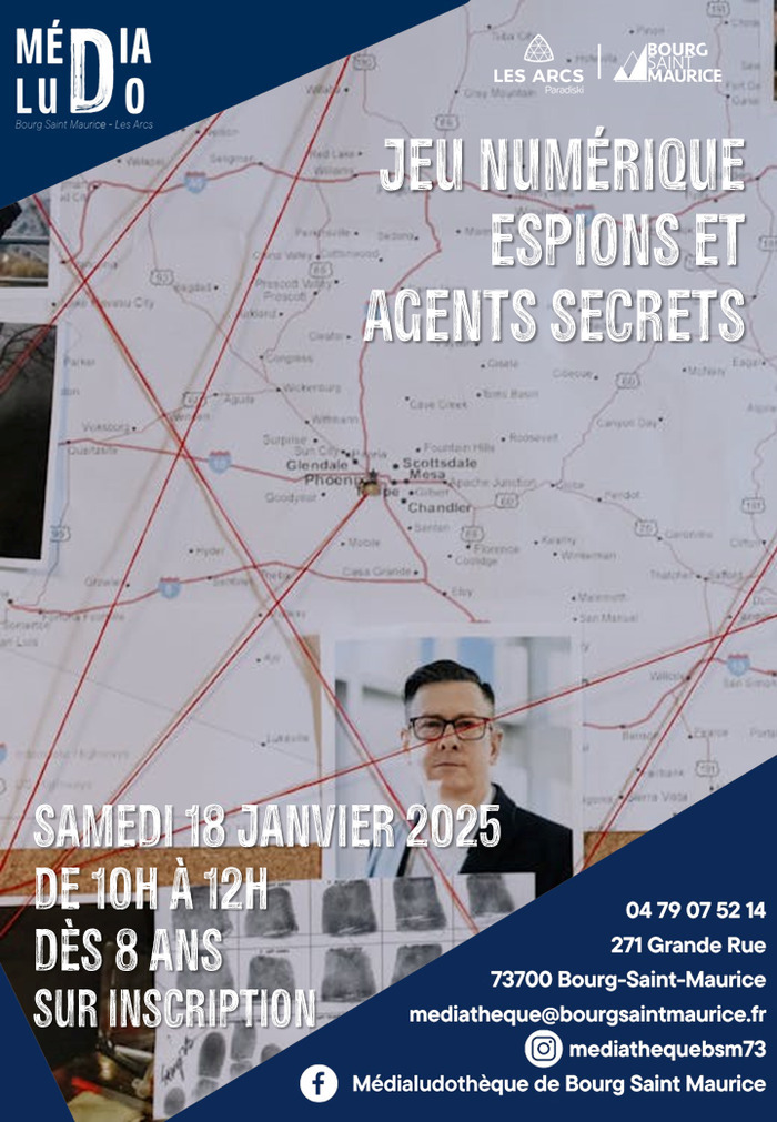 Jeu numérique espions et agents secrets Médialudothèque de Bourg Saint Maurice Bourg-Saint-Maurice