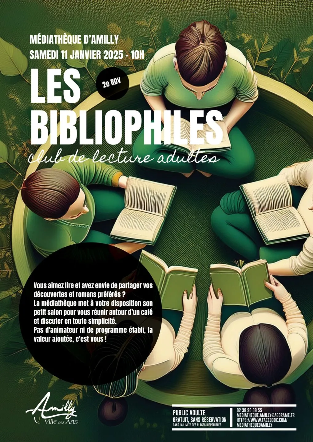 Les bibliophiles club de lecture adultes