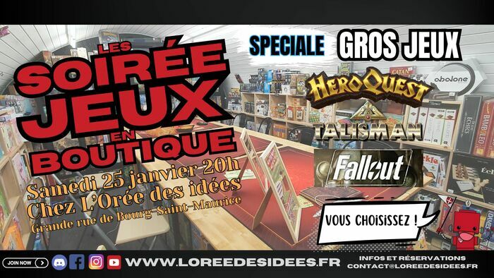 Les soirées jeux en boutique Grande Rue Bourg-Saint-Maurice