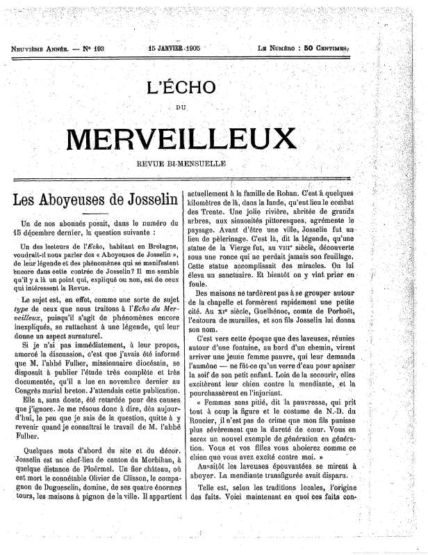 Les Aboyeuses de Josselin, possession démoniaque, hystérie collective ou résurgence chamanique ?
