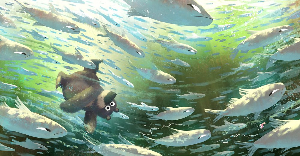 L'ours et le poisson