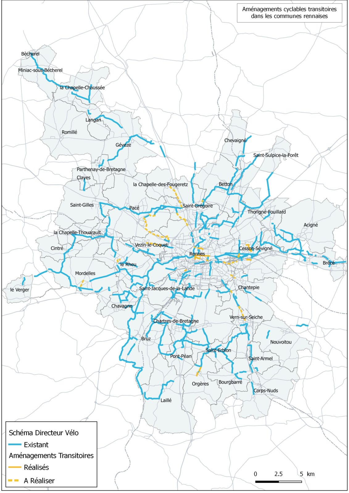 RENNES MÉTROPOLE CRÉE DES PISTES CYCLABLES TRANSITOIRES RÉVERSIBLES